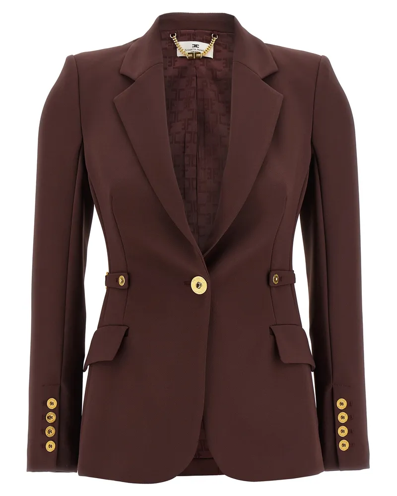 Elisabetta Franchi Jewel Gurt Blazer Purple