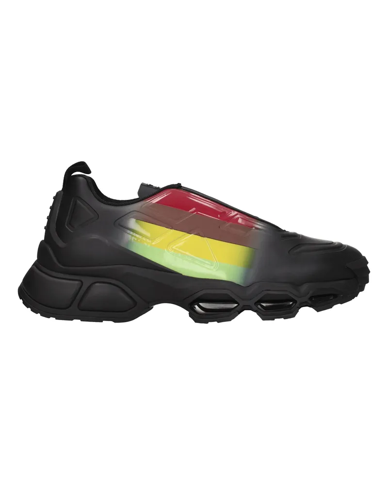 Prada Turnschuhe Kollision Cross Mens Leder Schwarz/Apfel -