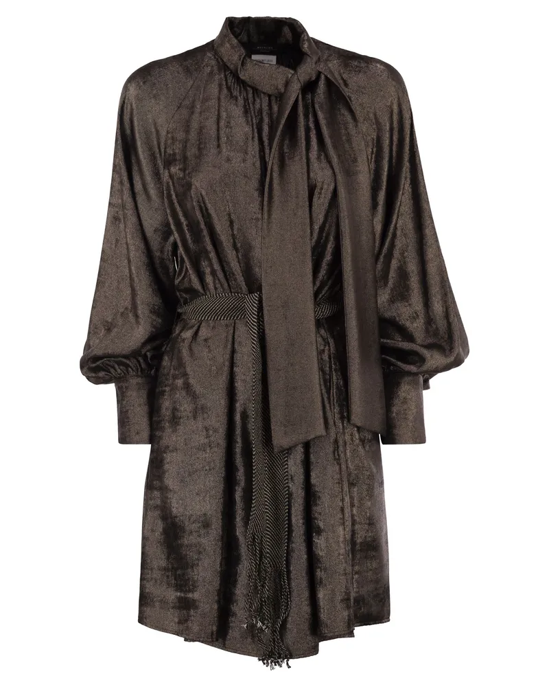 Weekend Max Mara Bunny1234 Kleid aus laminiertem Chiffon Bronze