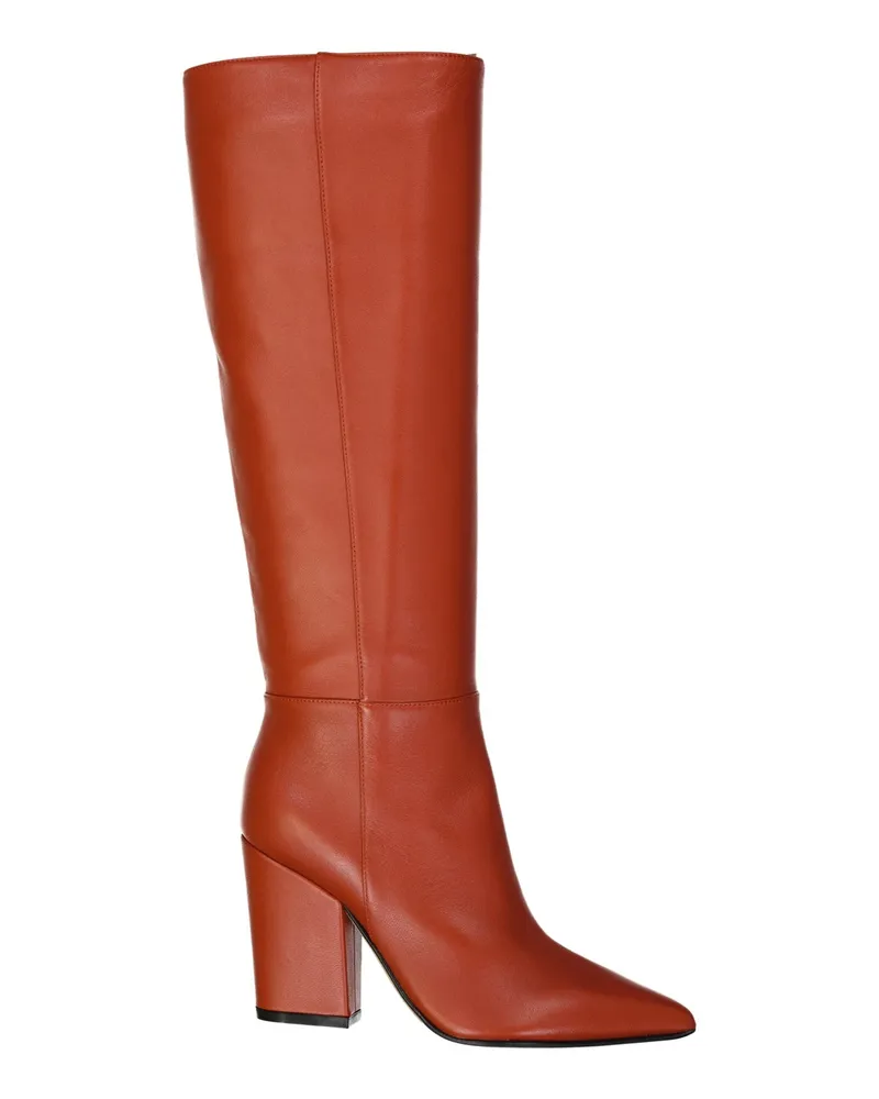 Sergio Rossi Leder Fersenstiefel Orange