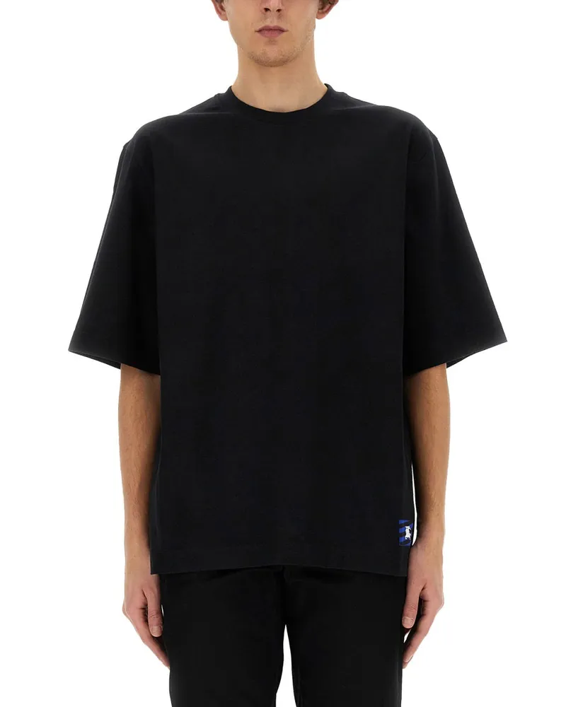 Burberry T -Shirt mit Ekd Patch Black