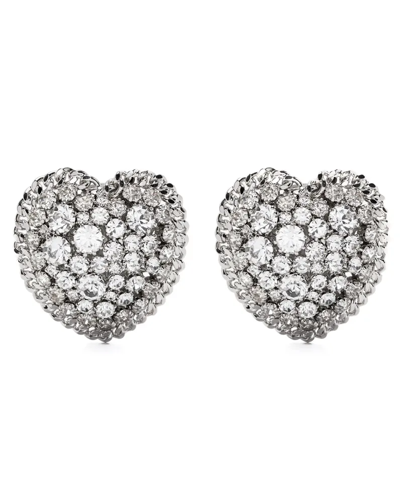 Alessandra Rich Alessandra reiche Herzohrringe Silver