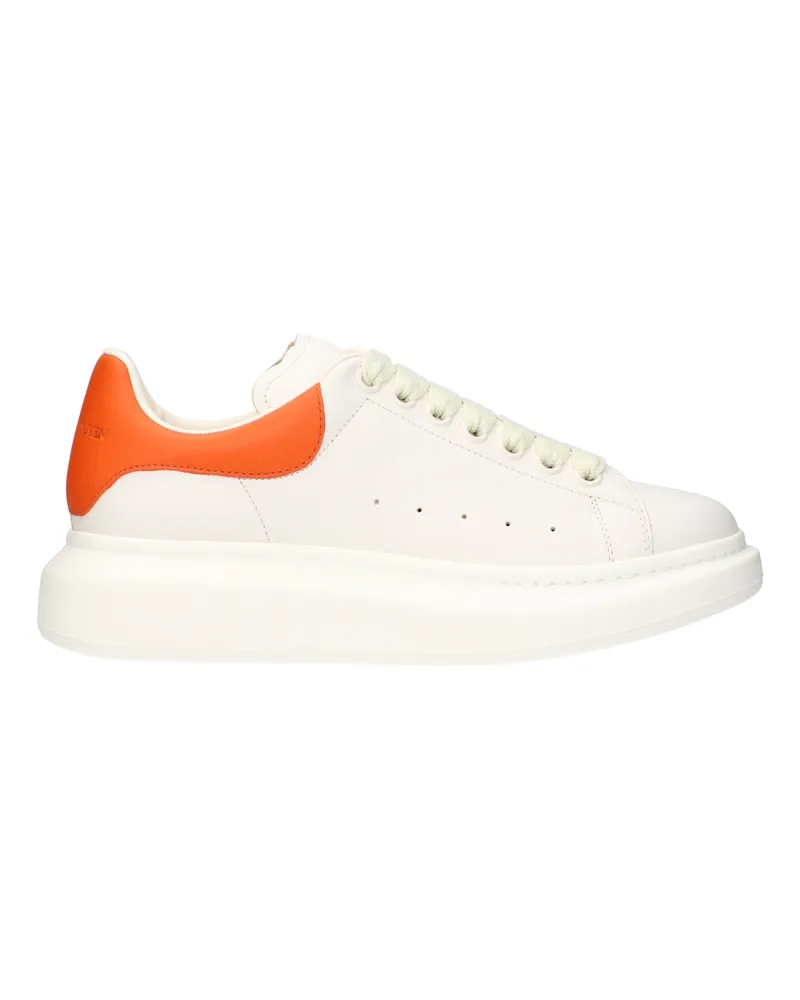 Alexander McQueen Oversize-Sneaker für Herrens Leder Weiß/Orange -