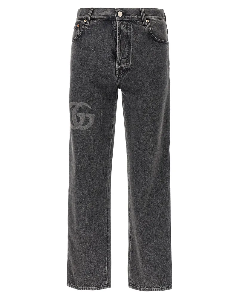Gucci Jeans mit gelasertem Doppel-G Gray