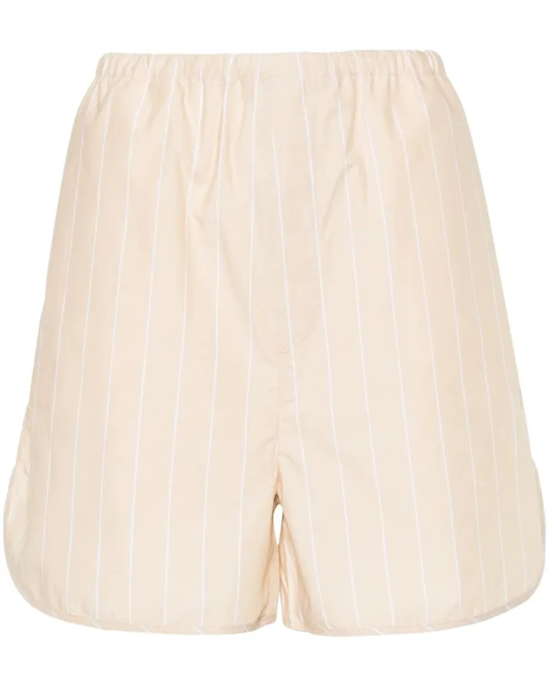Filippa K Striped Draw String Shorts Beige