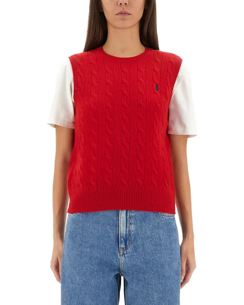 Ralph Lauren Braid Weste Red