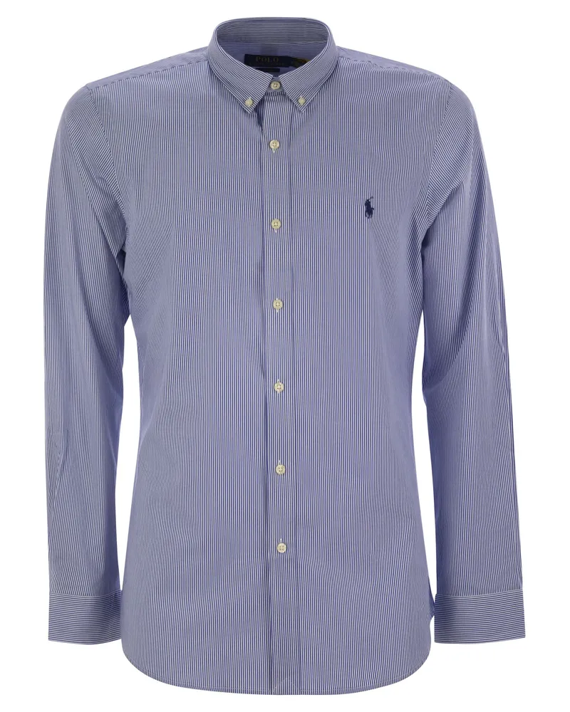 Ralph Lauren gestreiftes Stretchpopelhemd White
