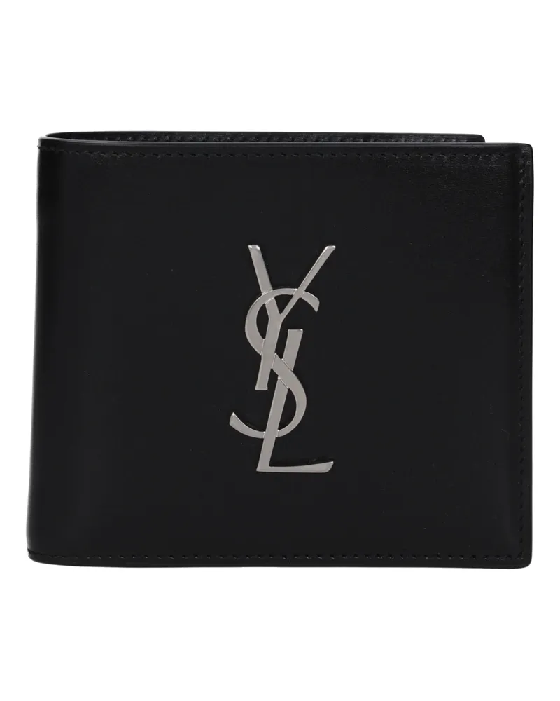 Saint Laurent Herrens Geldbörse aus schwarzem Leder -