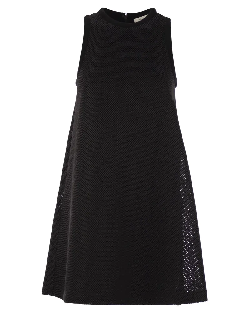 Max Mara Didone Technical Mesh Flare Kleid Black