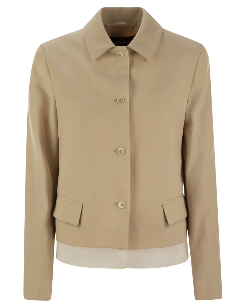 Fabiana Filippi Wolle und Leinenmattenjacke Beige