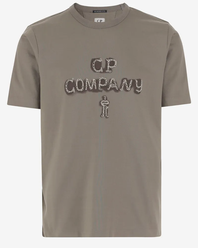 C.P. Company Cotton Logo T -Shirt Beige