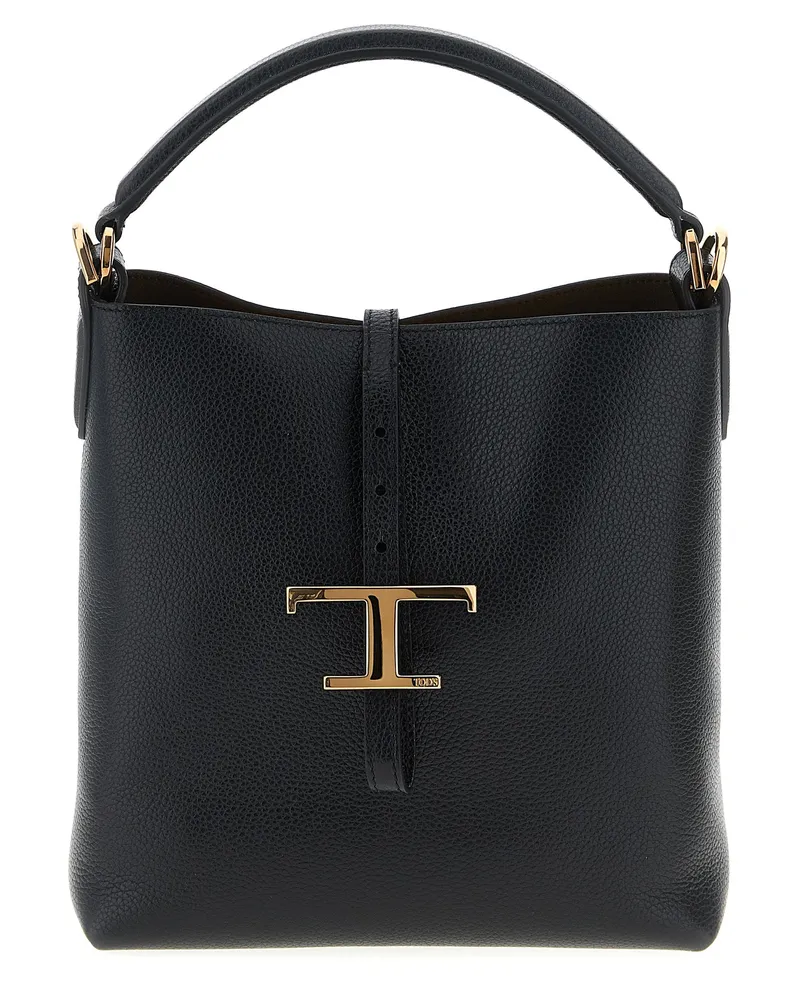 TOD'S Tod 's "T zeitlos" Mini -Eimer -Tasche Black