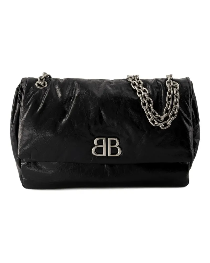Balenciaga Monaco Hobo -Tasche M  Leder schwarz Schwarz