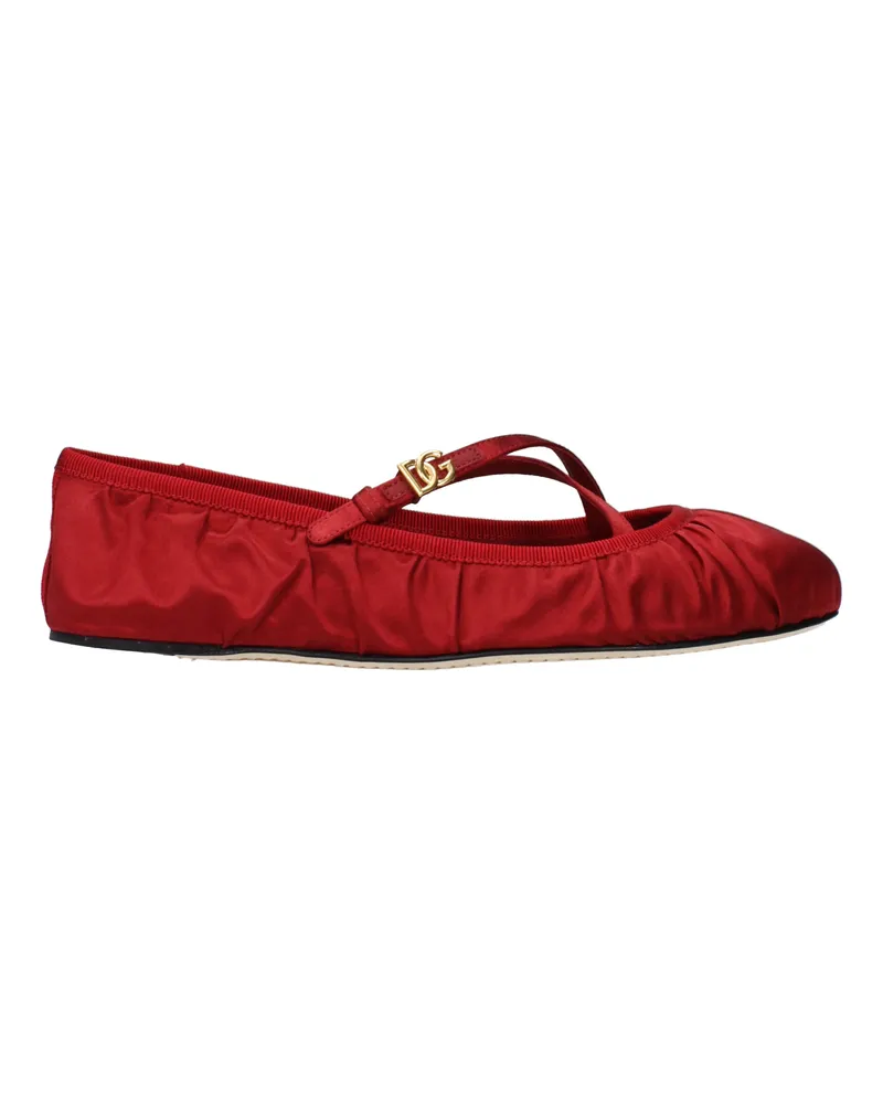 Dolce & Gabbana Dolce&Gabbana Damens Ballerinas Satin Rot/Rubin -