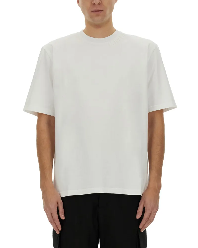 Marni übergroße Baumwoll -T -Shirt White