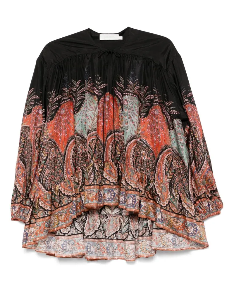 Zimmermann Rhiannon bedruckte Seidenbluse Black