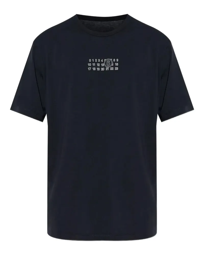 Maison Margiela Baumwoll -T -Shirt mit Nummerngrafiken 900
