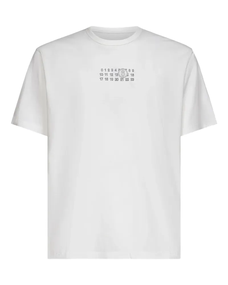 Maison Margiela Baumwoll -T -Shirt mit Nummerngrafiken 900