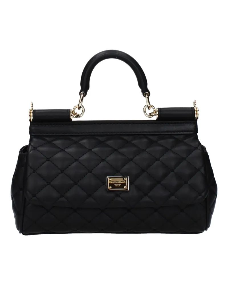 Dolce & Gabbana Handtaschen Sizilien kleine Frauen Leder schwarz -