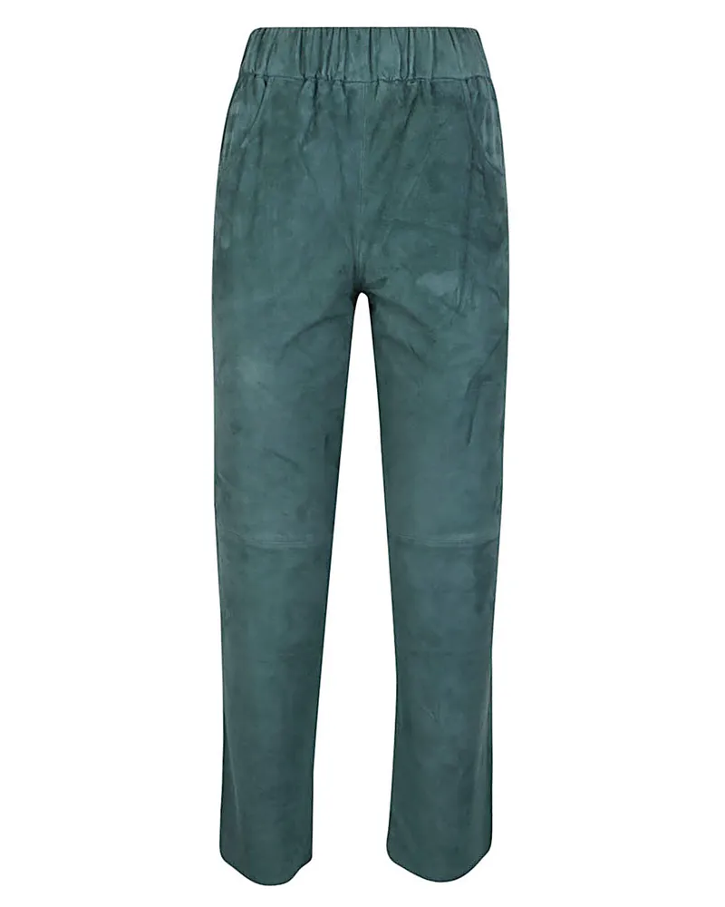 VIA MASINI 80 Über Masini 80 elastische Taille Wildlederhose Green