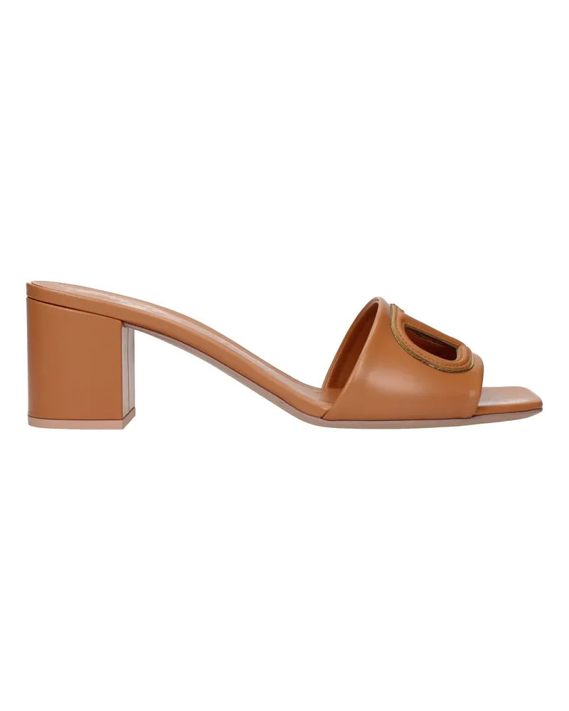 Valentino Garavani Damens Sandalen Braun/Mandelleder -