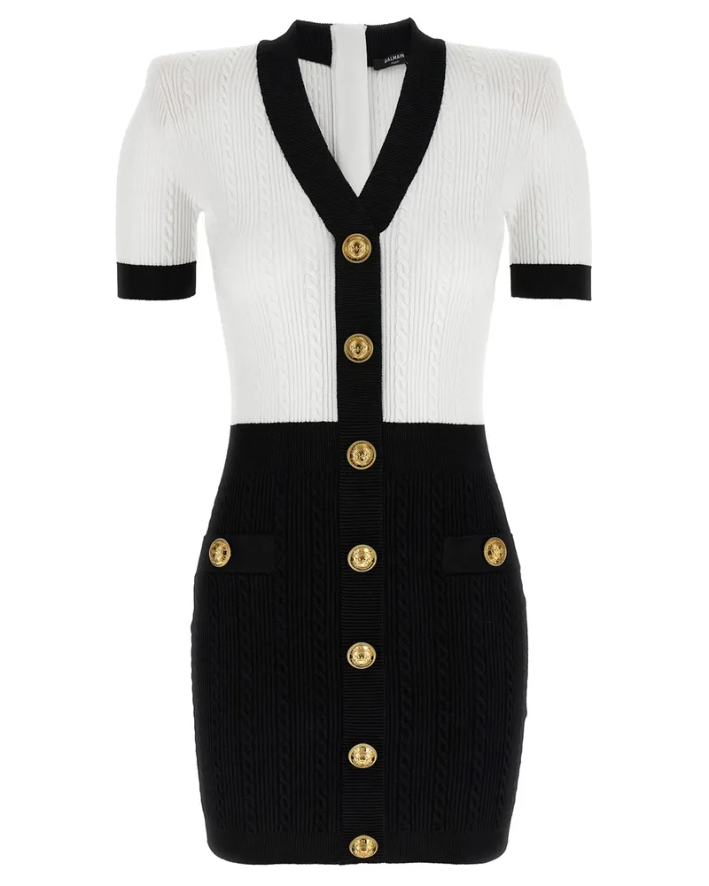 Balmain Strickkleid White