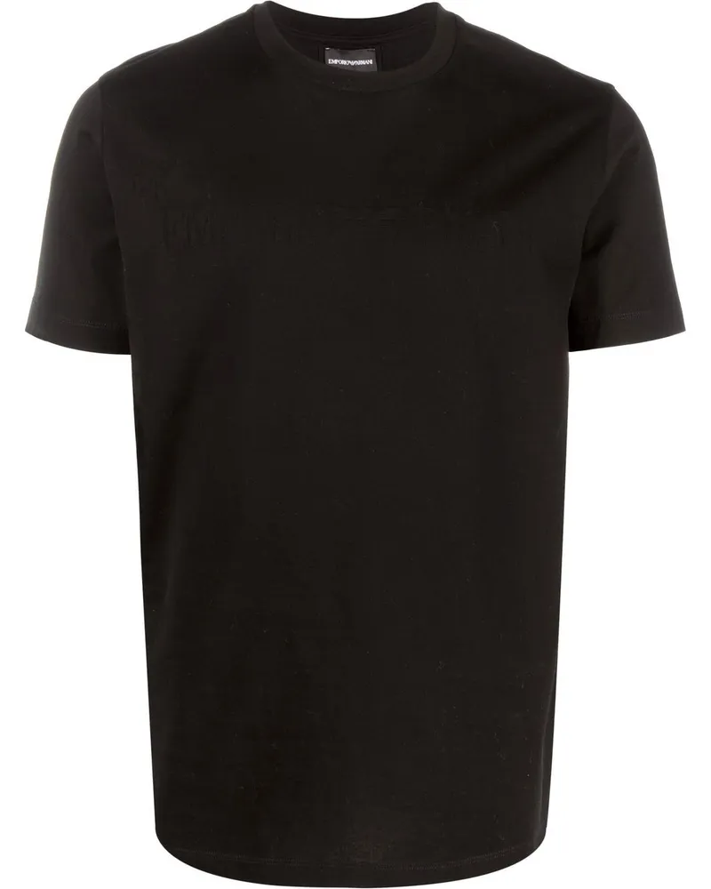 Emporio Armani Logo Baumwoll -T -Shirt Black