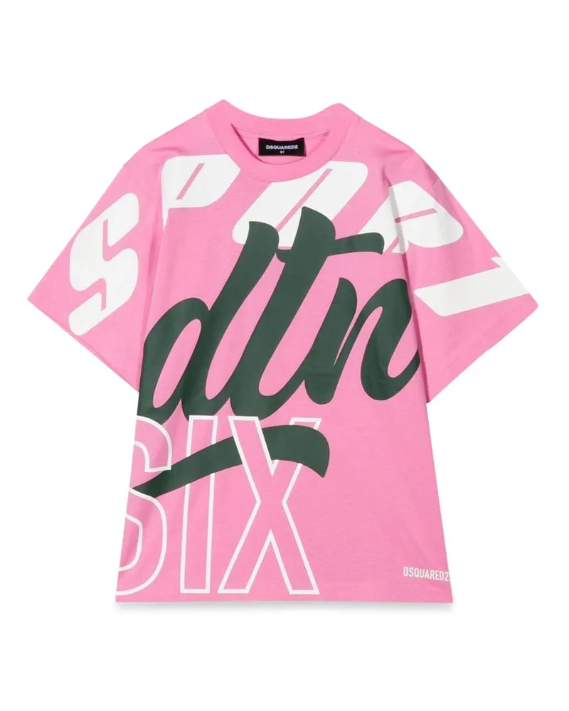 Dsquared2 T -Shirt Allover Schreiben Pink