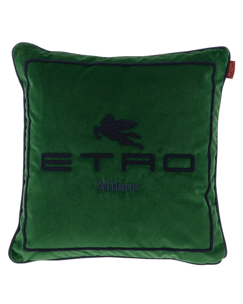 Etro Spunga Logo -Kissen Green