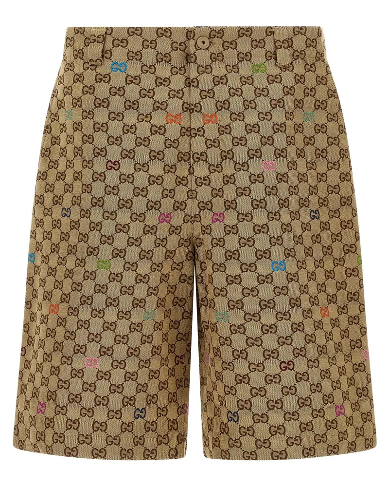 Gucci Mehrfarbige Fil Coupé-Bermudashorts Beige