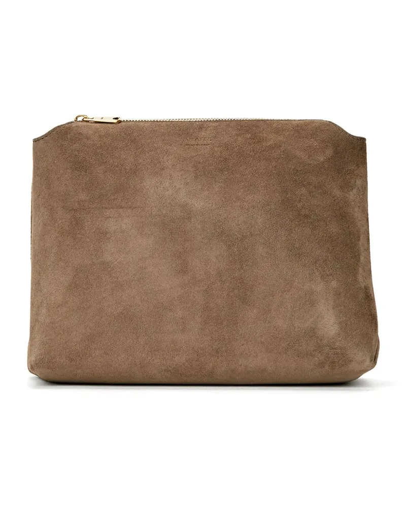 KHAITE Lina Mittelgroße Leder-Umhängetasche Brown