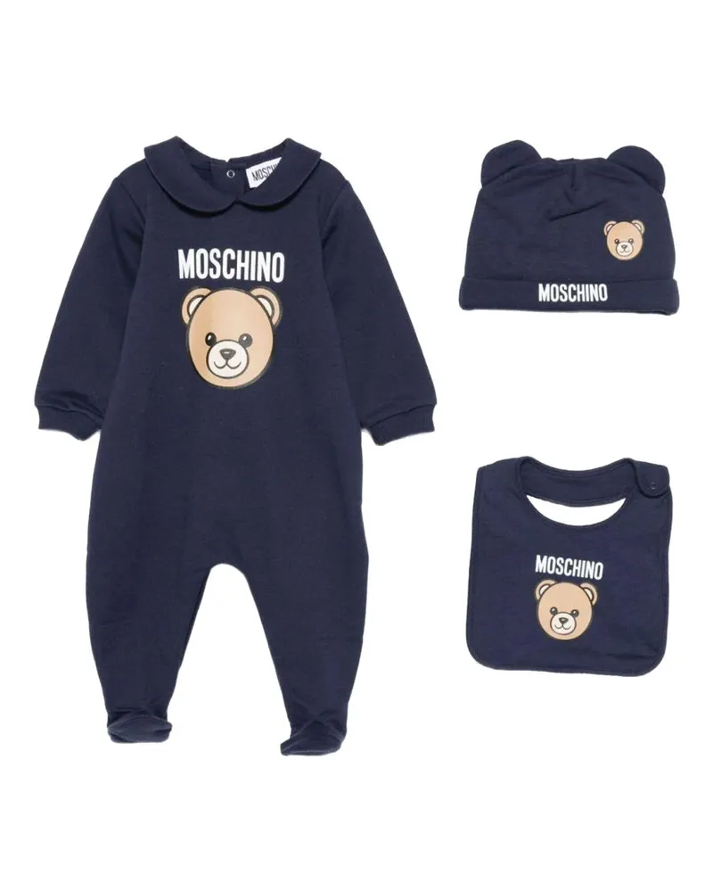Moschino Bodysuit -Hut und Knebelsatz Blue
