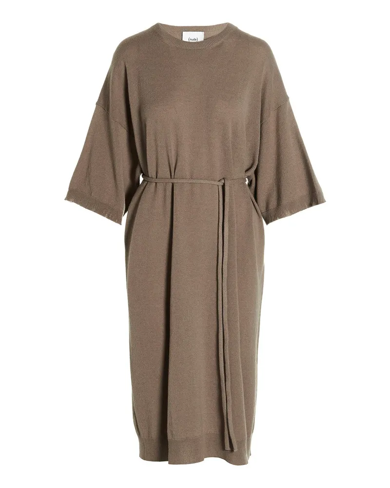 NUDE Nackt gestricktes Kleid Beige