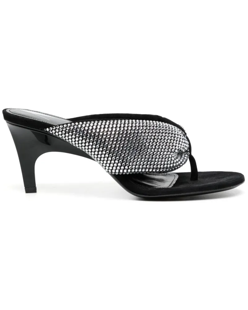 ATTICO Der Attico Strass verschönerte Tanga -Sandalen Silver