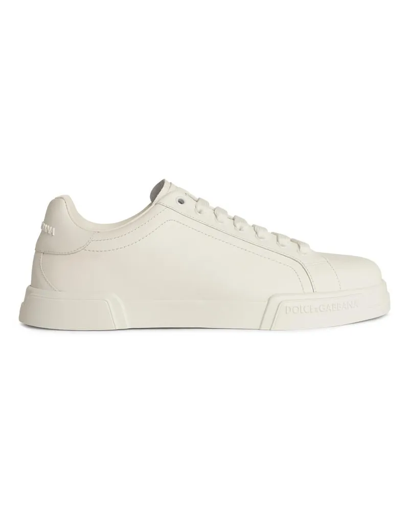Dolce & Gabbana Portofino' White Lear Sneakers White
