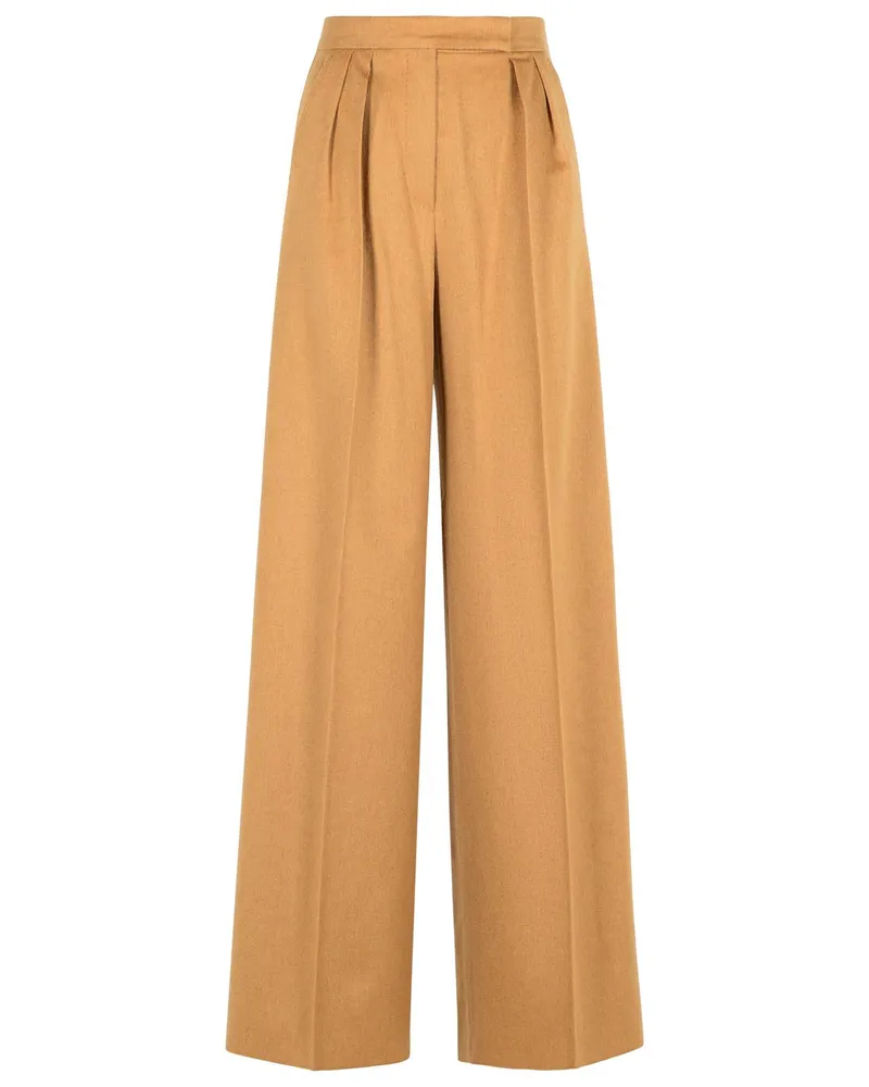 Max Mara Ori' Camel Cotton Blend Jersey Hosen Beige