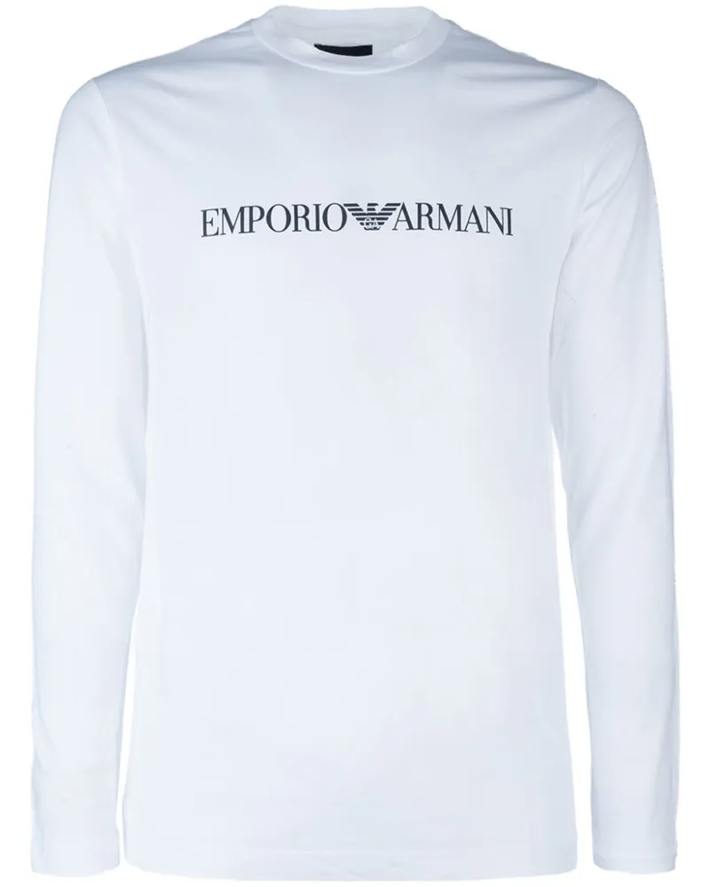 Emporio Armani Logo Baumwoll -T -Shirt White
