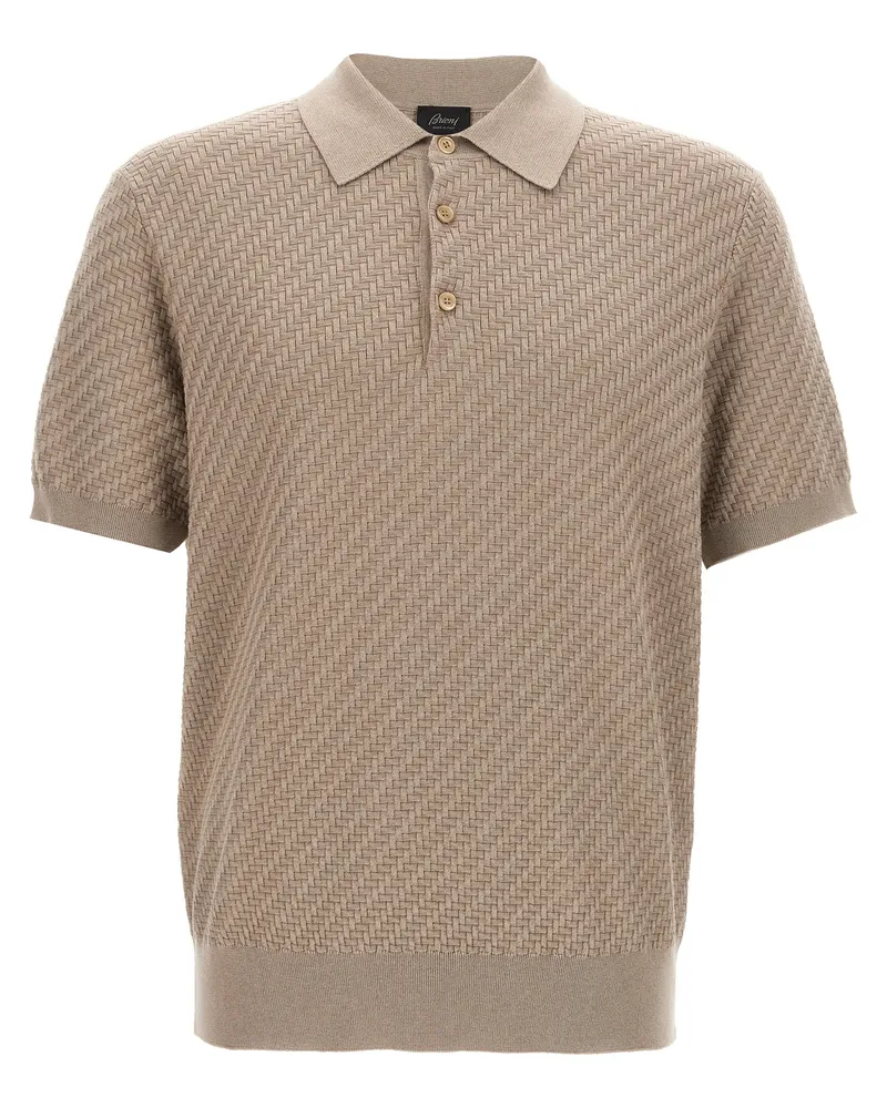 Brioni gestrickt Poloshirt Beige