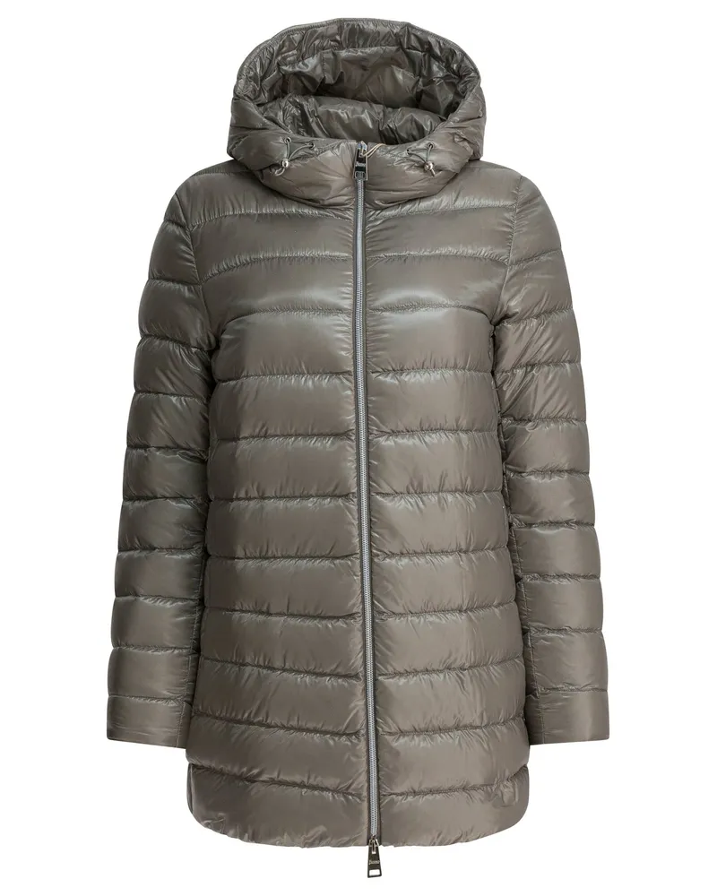 Herno Long „Resort“ Daunenjacke aus ultraleichtem Nylon Grey