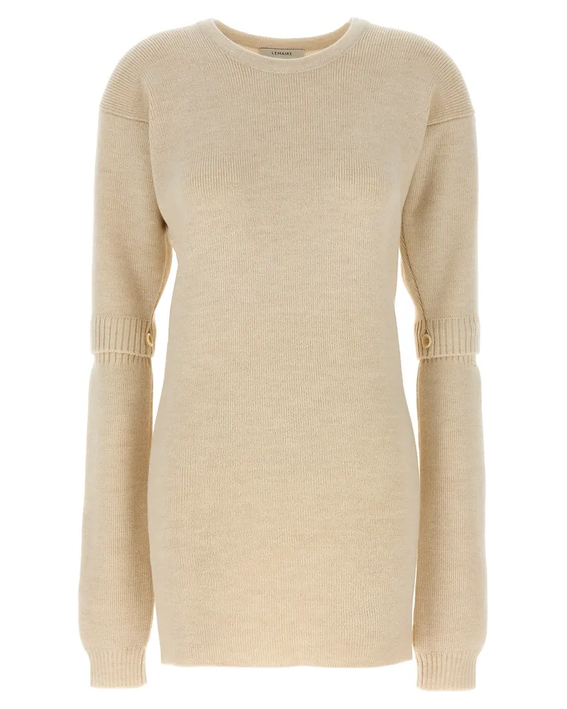 Christophe Lemaire gestricktes Kleid mit abnehmbaren Ärmeln White
