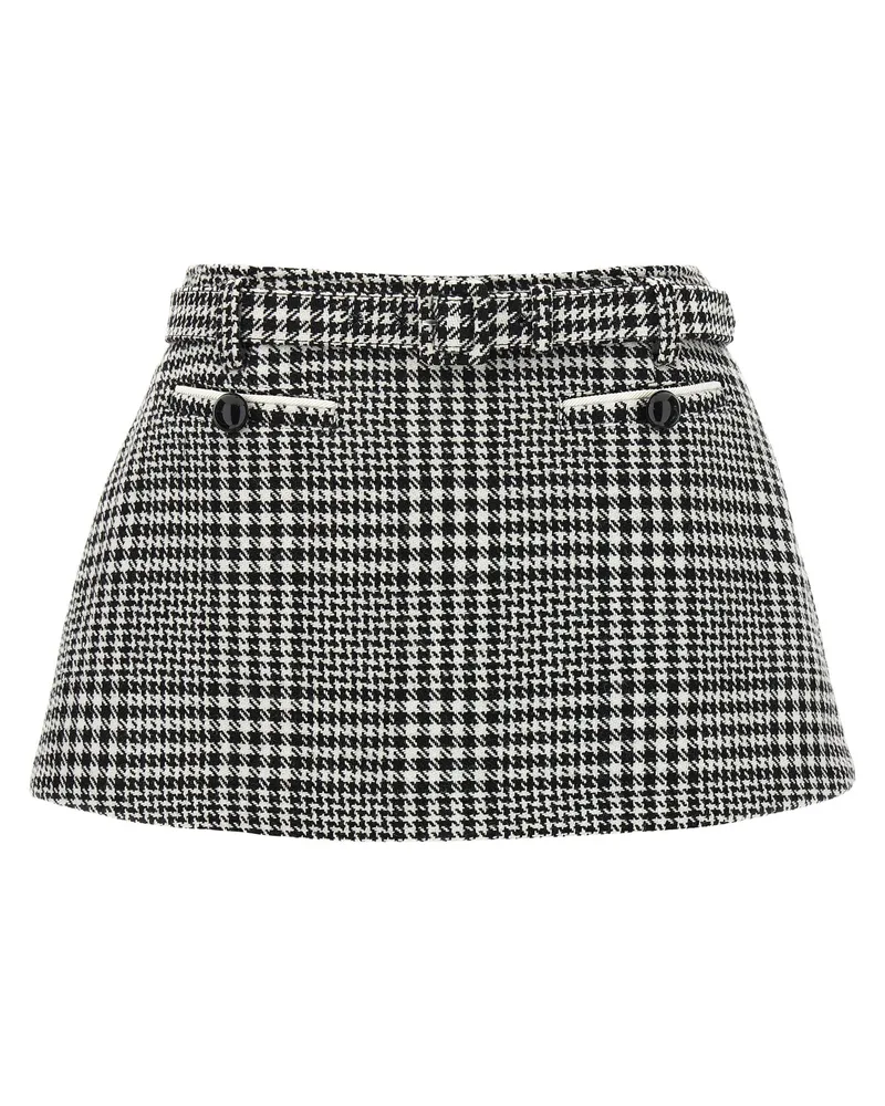 Self-Portrait Bouclé Wool Skort White