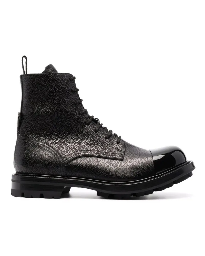 Alexander McQueen Leder Schnürstiefel Black