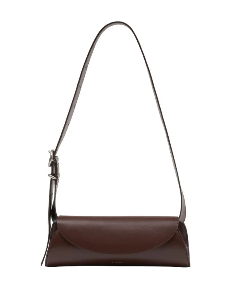 Jil Sander Cannolo Kleine Umhängetasche  Leder Braun Braun