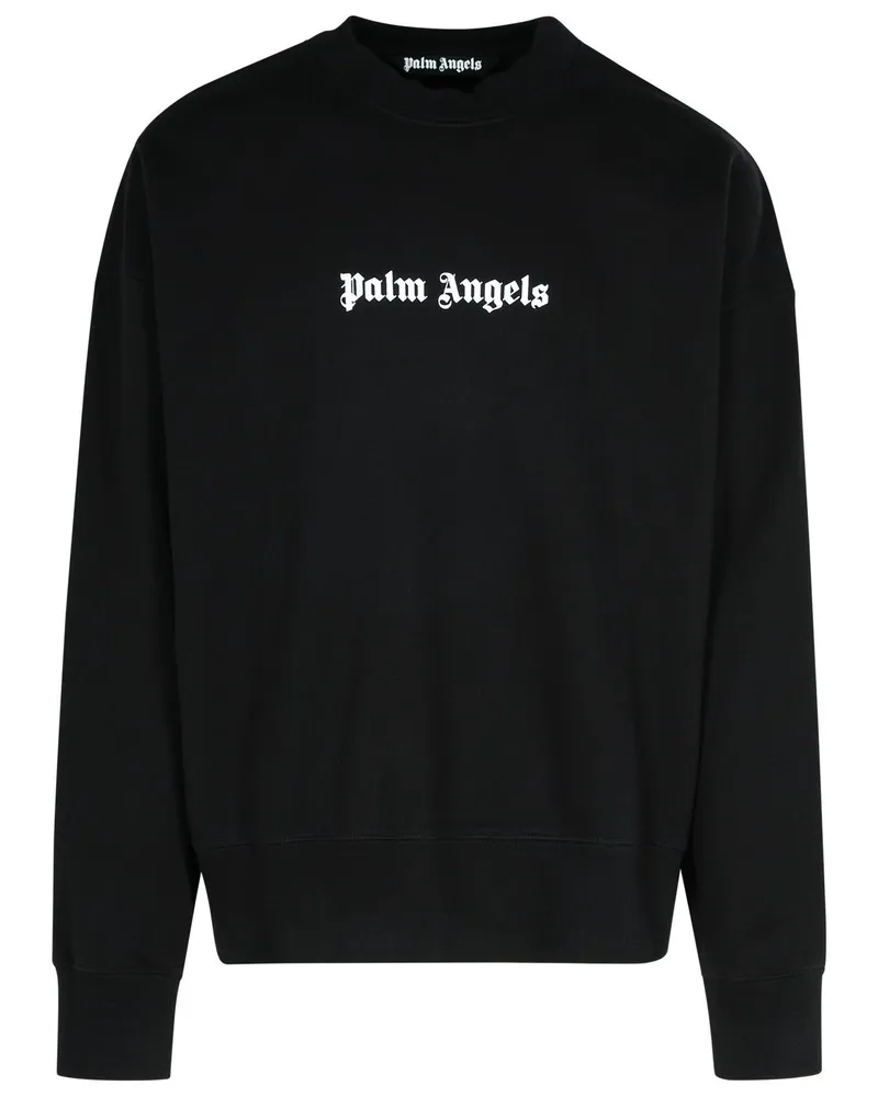 Palm Angels Schwarzes Baumwoll -Sweatshirt Black