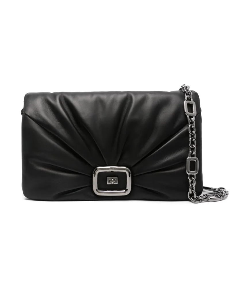 Roger Vivier viv 'Choc Leder Clutch Black