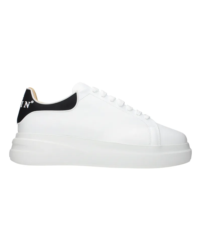 Philipp Plein Herrens Weiße Ledersneaker -