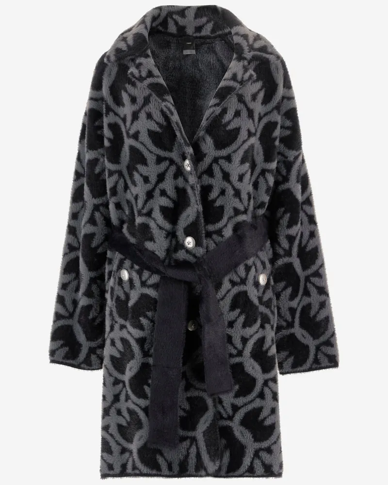 Pinko Nylonmantel mit Love Birds-Motiv Grey