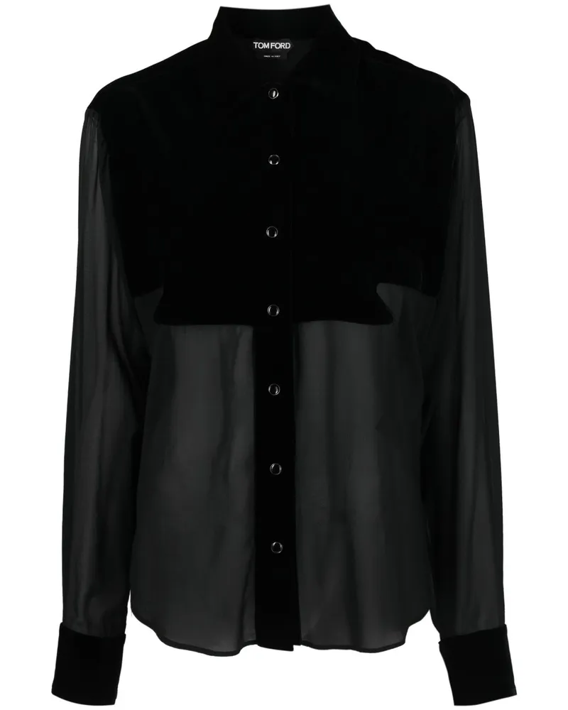 Tom Ford Silk Georgette Shirt Black