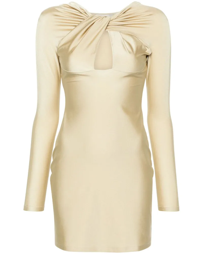 COPERNI verdrehte ausgeschnittenes Mini -Kleid Beige