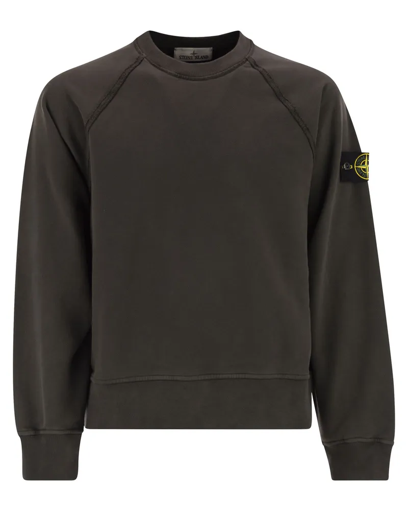 Stone Island Übergroßes Sweatshirt mit Rundhalsausschnitt und Raglanärmeln Grey